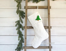 Personalized Christmas Stocking | Luxury Velvet Stockings with White Pom Pom Trim