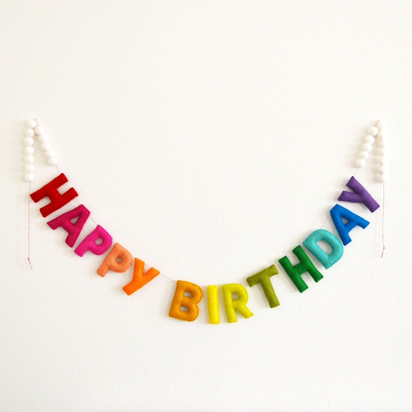 Happy Birthday Banner - Birthday Garland, HAPPY BIRTHDAY garland, Party Garland, Birthday Decor, Felt Ball Garland