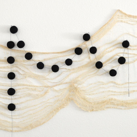 Halloween Felt Ball Garland - 4cm Black
