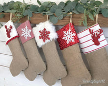 Striped Christmas Stocking - Red and White Striped Stocking, Christmas Stocking, Kids Stocking, Personalized Christmas Stocking, Stockings