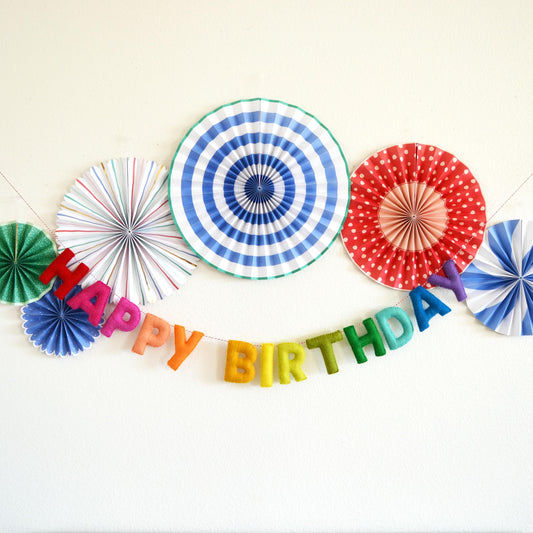 Reusable Felt Happy Birthday Party Banner