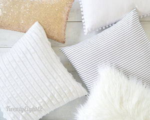 Light Gray Pom Pom Pillow Cover -  20" x 20" - Gray Pom Pom Pillow, Nursery Decor, Nursery Pillow, Girls Room Decor, Kids Pillow,  Pillows
