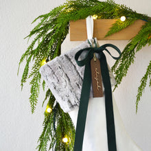Gray Faux Fur Stocking - Personalized Rustic Holiday Stocking (Name tag NOT Included)