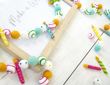 Felt Ball Garland - Birthday Garland, Birthday Party Decoration, Birthday Candles, Birthday Decor, Party Decor, Felt Garland, Party Candles
