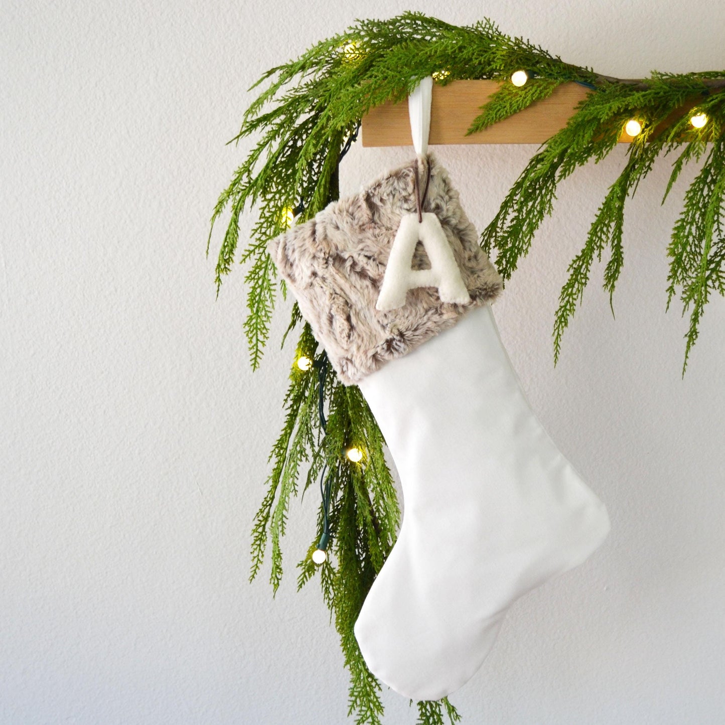 Personalized Christmas Stocking | Fur Christmas Stocking | Cozy Faux Fur Holiday Decor | Masculine Stocking | Rustic Christmas Stocking