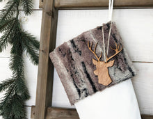 Christmas Stocking- Faux Fur Christmas Stocking, Personalized Christmas Stocking, Masculine Stocking, Christmas Stockings, Brown & Gray Fur