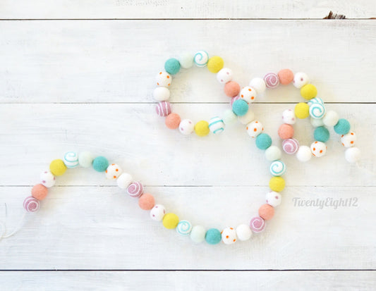 Felt Ball Garland - Spring