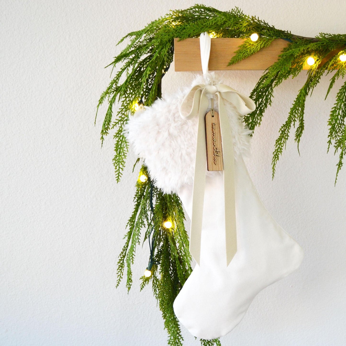 Fur Christmas Stocking- Christmas Stocking, Stocking, Dog Stocking, Kids Stocking, Children's Stocking, Ivory Faux Fur Stocking, Stockings