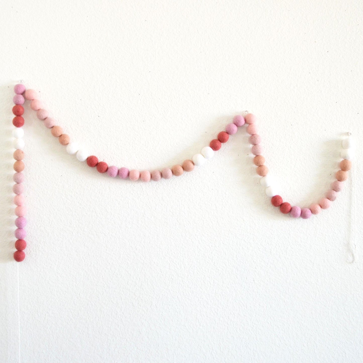 Pink Ombré Felt Ball Garland or Blush Pink Happy Birthday Banner or Hat, Gift & Candle Felt Garland