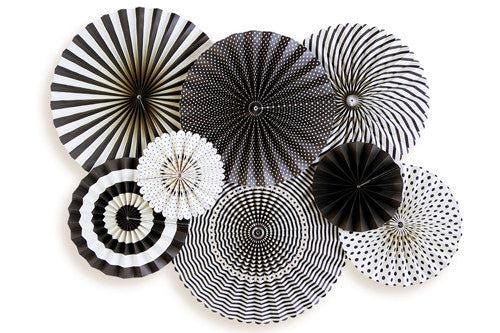 Black and Cream Paper Party Fans
