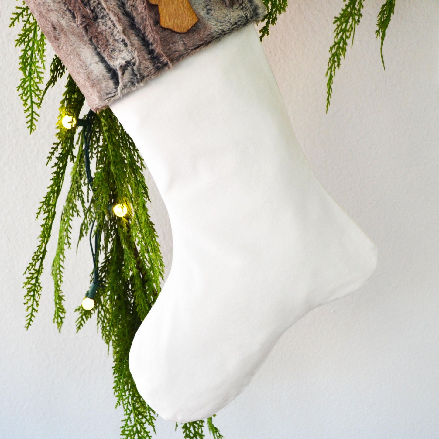 Personalized Christmas Stocking | Faux Fur Christmas Stocking | Masculine Stocking | Rustic Christmas Decor | Woodland Christmas | Family