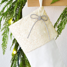 Personalized Velvet Christmas Stocking with Ivory Sequins
