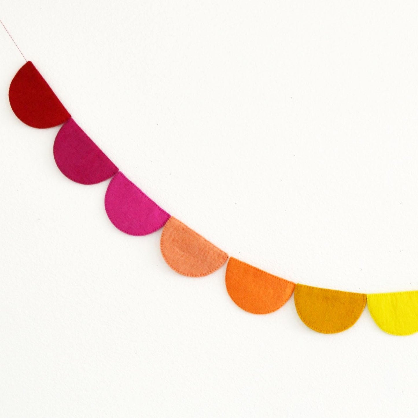 Rainbow Ombré Felt Scallop Banner