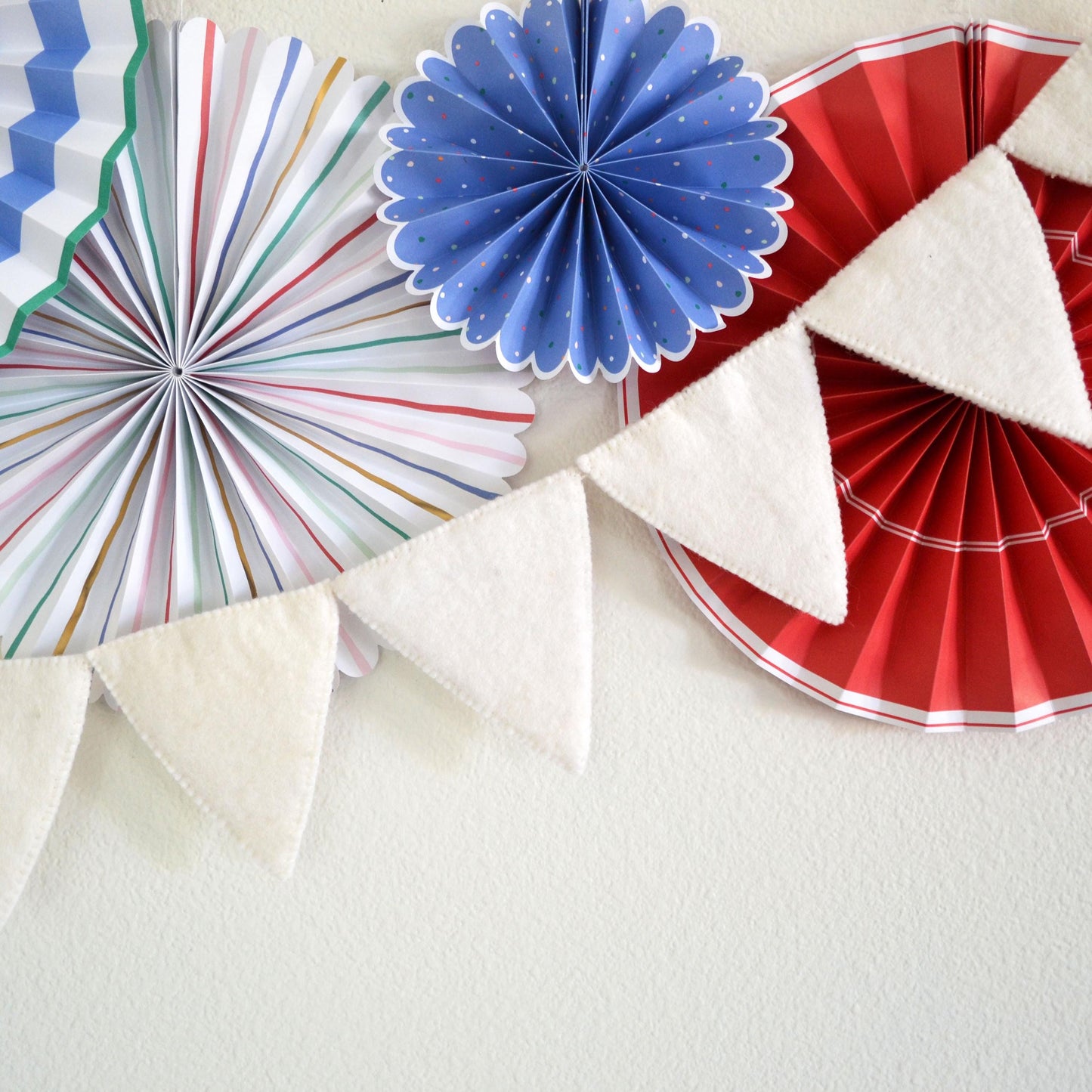 White Felt Pennant Flag Banner