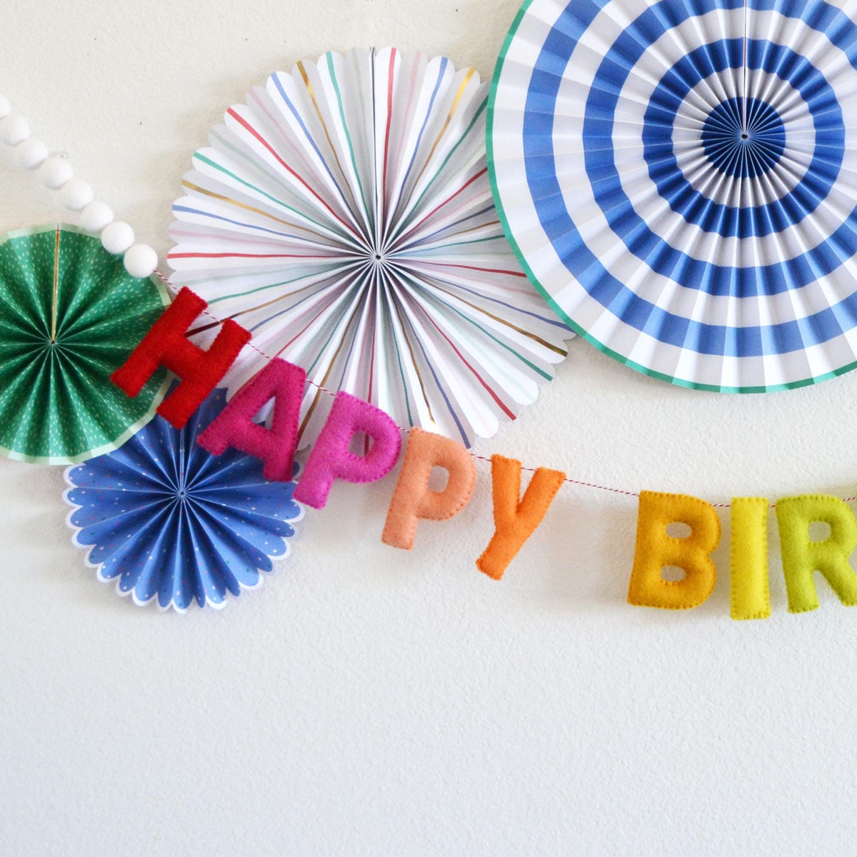 Rainbow Happy Birthday Reusable Felt Banner