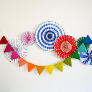 Felt Garland | Felt Flag Banner | Rainbow Banner | Triangle Felt Garland |Reusable Party Decor | Birthday Banner | Felt Pennant Banner