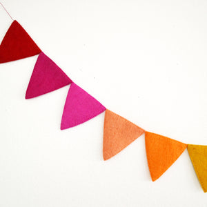 Felt Garland | Felt Flag Banner | Rainbow Banner | Triangle Felt Garland |Reusable Party Decor | Birthday Banner | Felt Pennant Banner