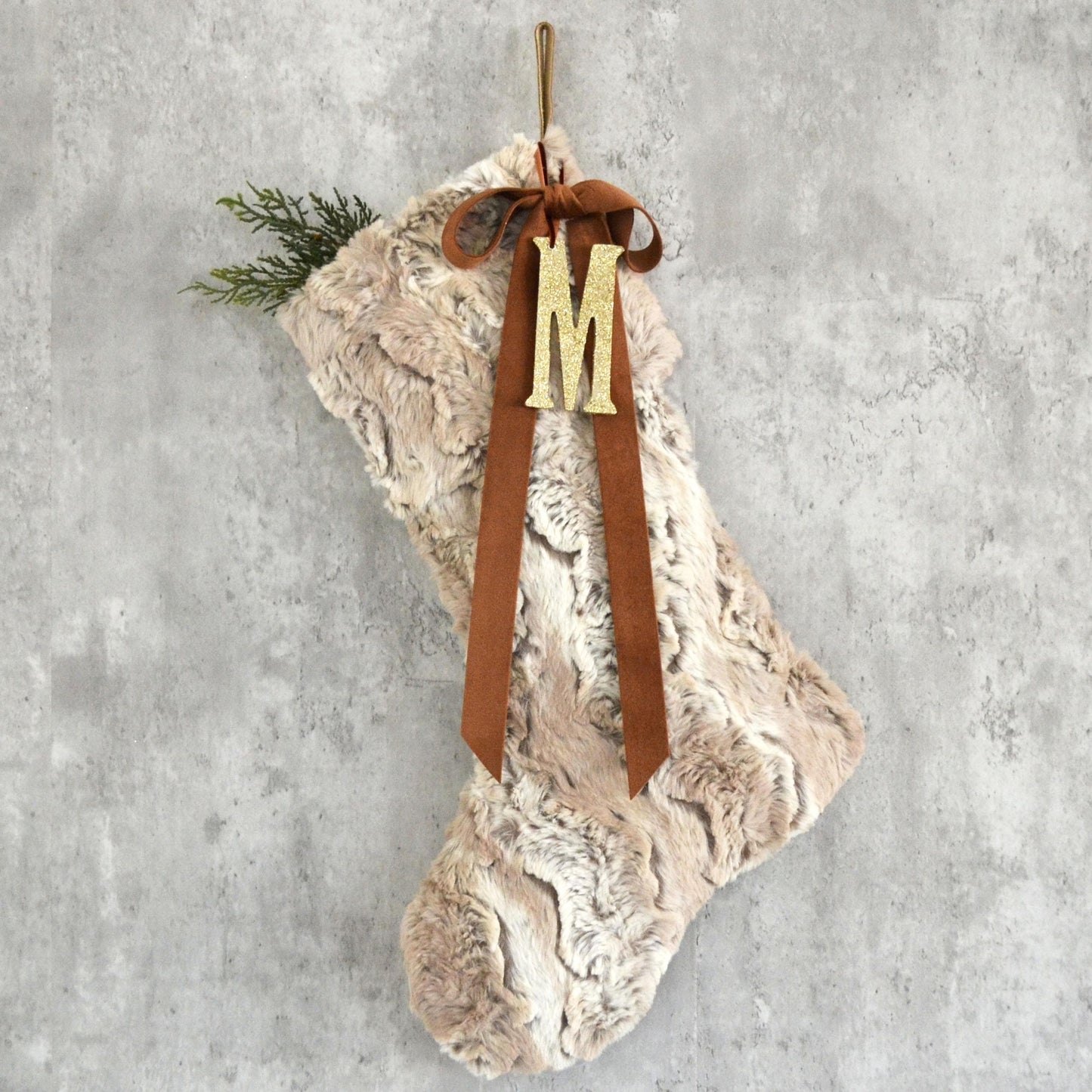 Faux Fur Christmas Stockings - Personalized Rustic Cozy Fur Stocking