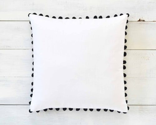 Black Pom Pom Pillow Cover - Large 7/8