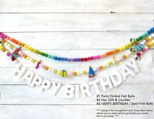 Felt Ball Garland - Birthday Garland, HAPPY BIRTHDAY garland, Party Garland, Birthday Decor, Party Decor, Happy Birthday Banner