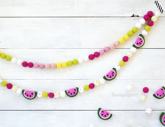 Felt Ball Garland - Choice of Ombre Felt Ball Garland or Watermelon Garland