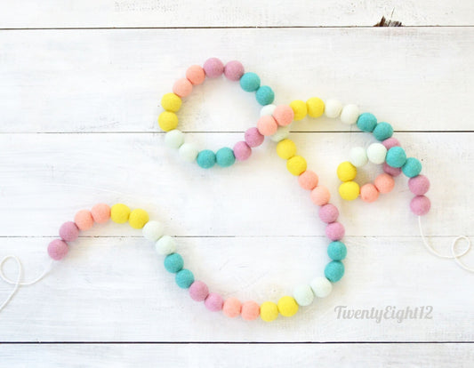 Felt Ball Garland - Spring Ombre