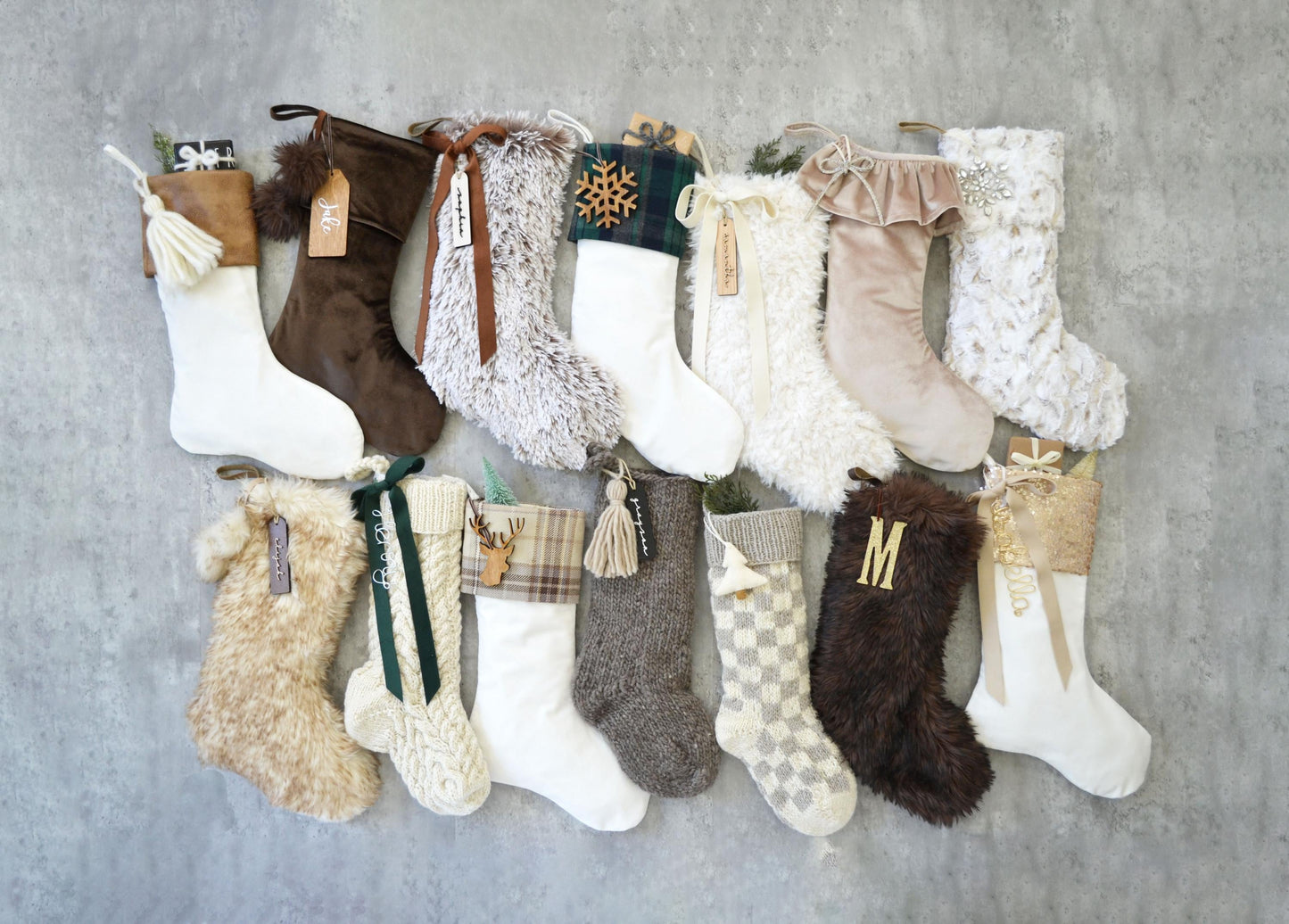 Personalized Christmas Stocking for Family | Velvet Stockings | Knit Christmas Stockings | Fur Christmas Stockings  (name tag NOT included)