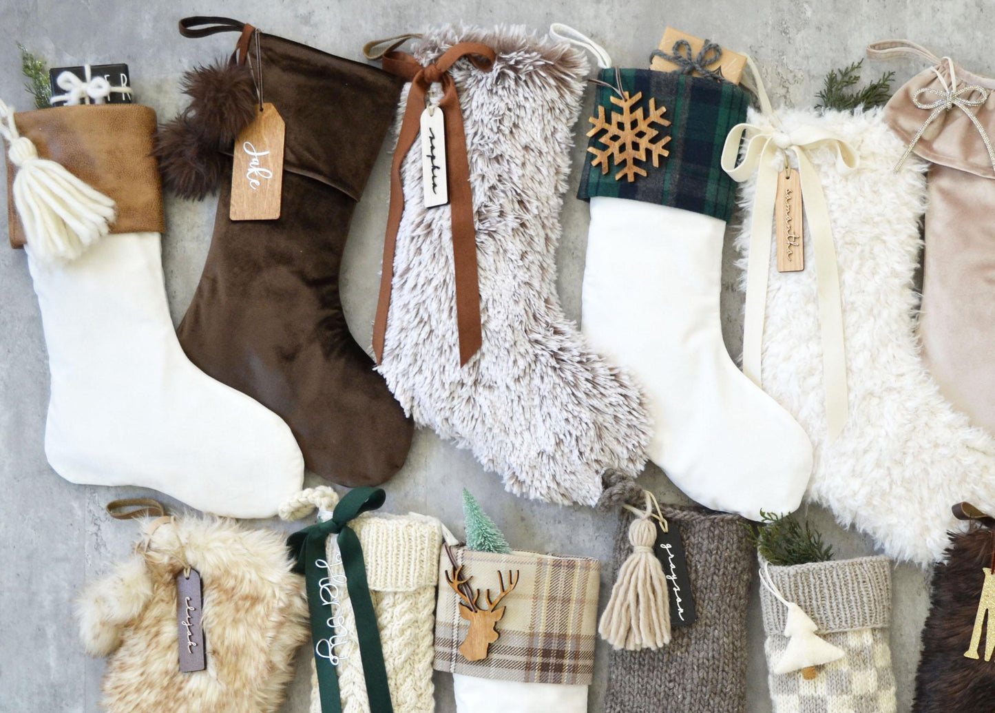 Personalized Christmas Stocking for Family | Velvet Stockings | Knit Christmas Stockings | Fur Christmas Stockings  (name tag NOT included)