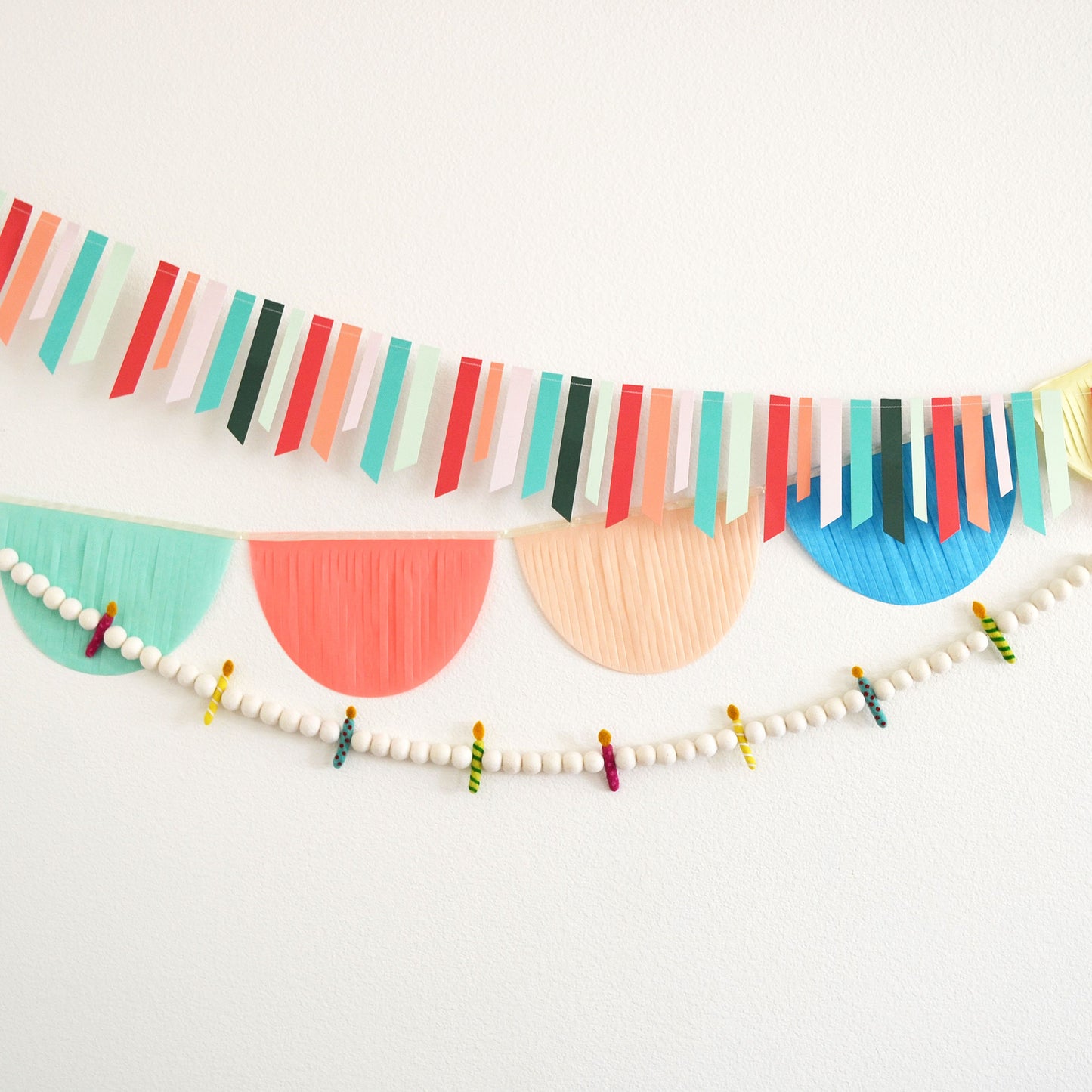 Happy Birthday Banner | Birthday Candle Garland | Birthday Party Decoration | Birthday Candles | Birthday Decor | Felt Birthday Garland