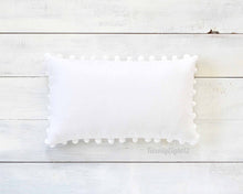 White Pom Pom Pillow Cover - Large Poms 7/8"-  Farmhouse Pillow, Throw Pillow, Pom Pillow Cover, Boho Pillow, Kids Room Decor, Nursery Decor