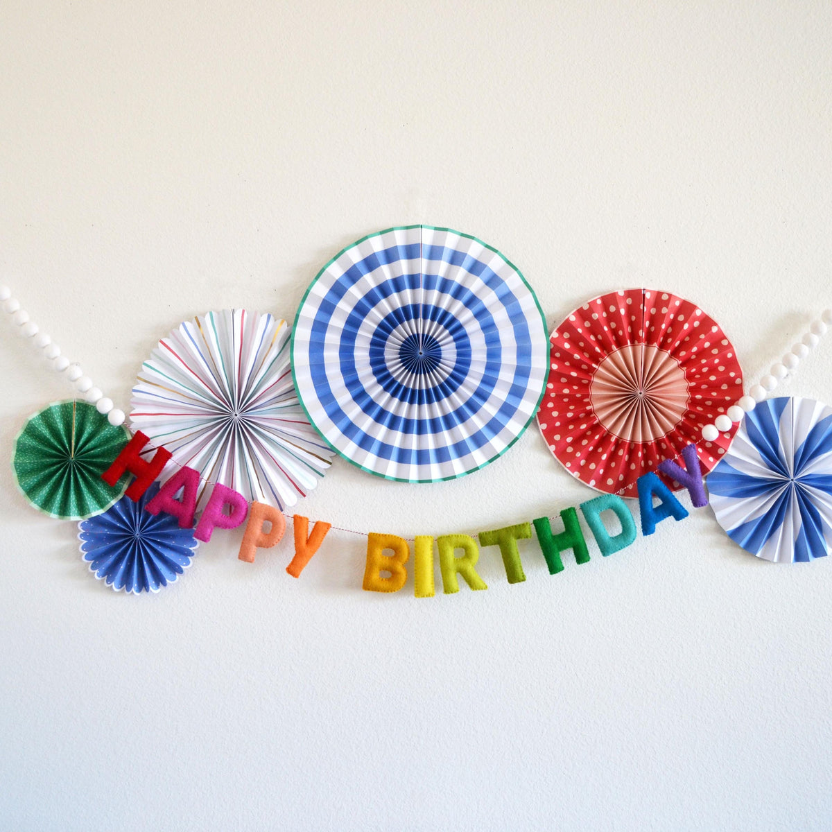 Rainbow Happy Birthday Reusable Felt Banner