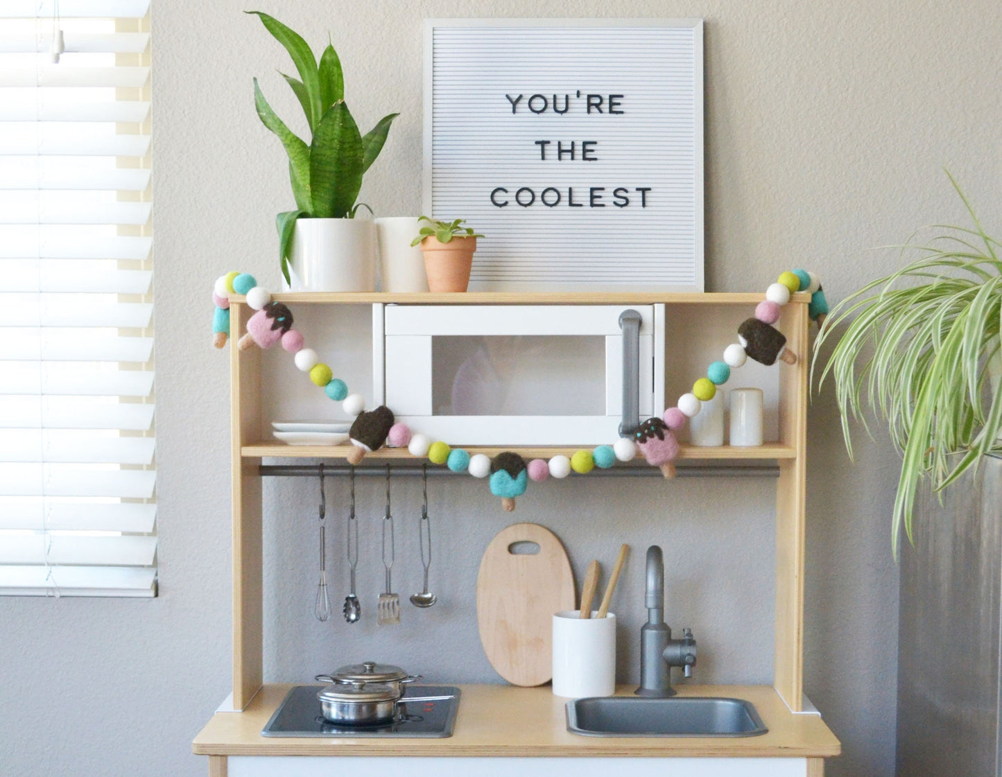 Felt Ball Garland - Ice Cream Bars