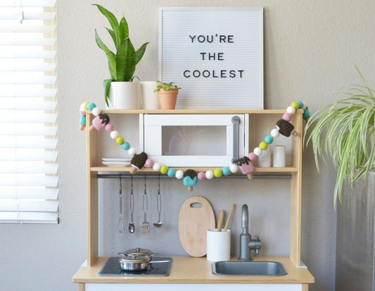Felt Ball Garland - Ice Cream Bars