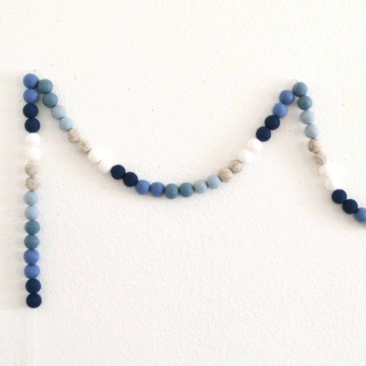 Blue Ombré Felt Ball Garland