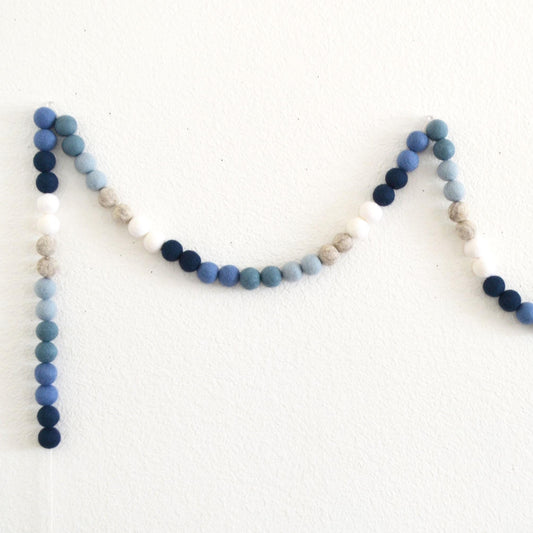 Blue Ombré Felt Ball Garland