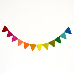 Felt Garland | Felt Flag Banner | Rainbow Banner | Triangle Felt Garland |Reusable Party Decor | Birthday Banner | Felt Pennant Banner