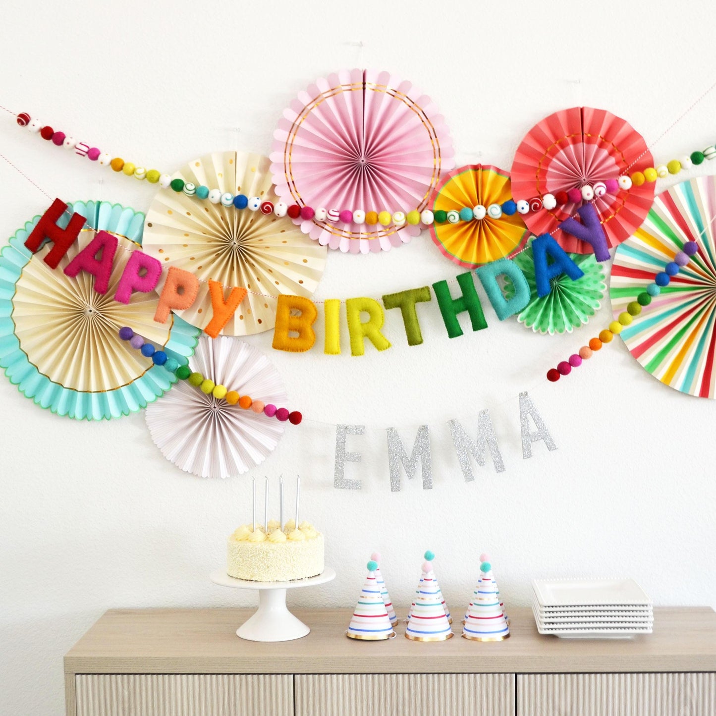 Happy Birthday Banner | Reusable Birthday Banner | Felt Garland | Birthday Decoration | Happy Birthday Banner Personalized | Party Decor