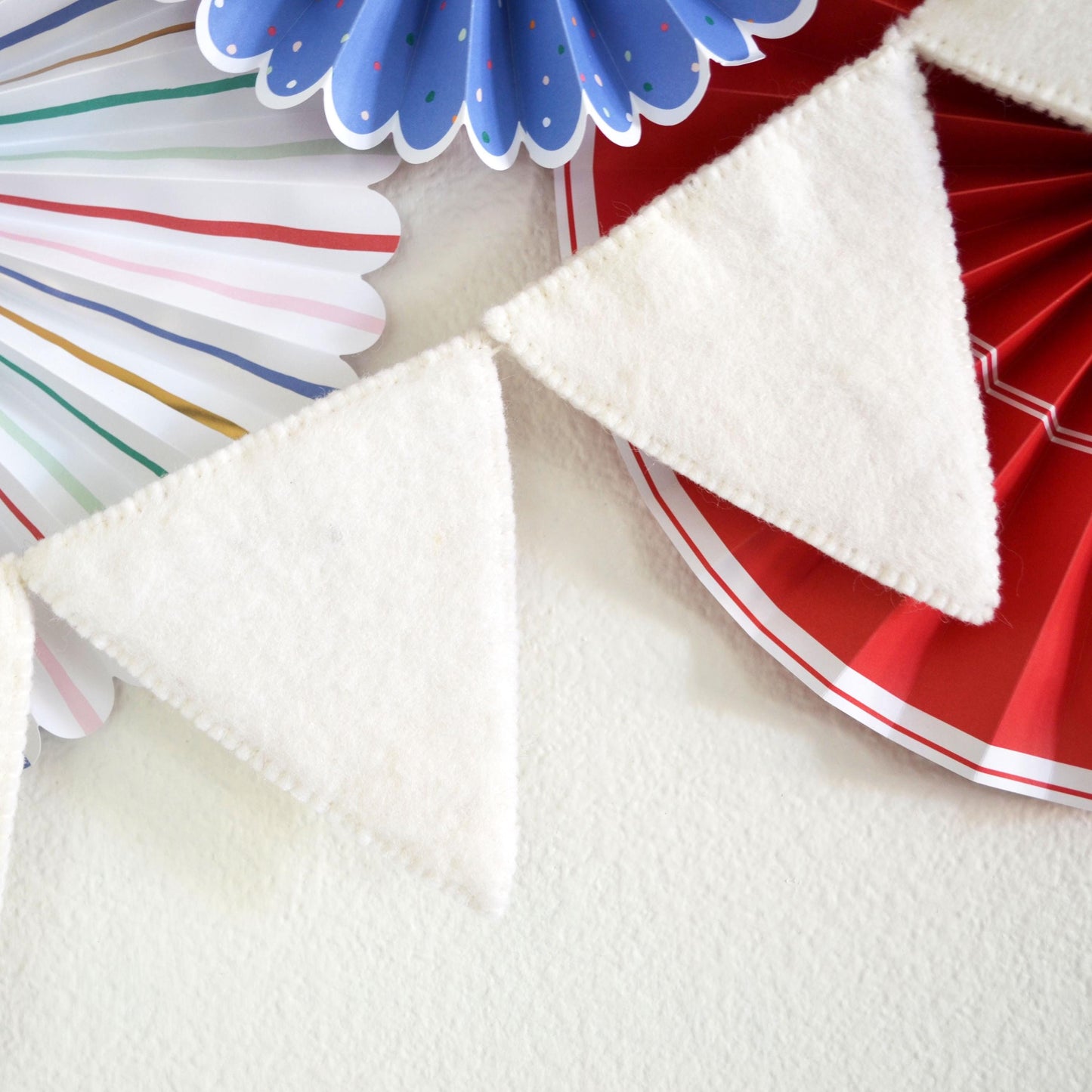 White Felt Pennant Flag Banner