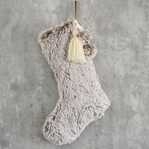 Christmas Stocking Faux Fur | Personalized Christmas Stocking |  Faux Fur Stocking | Fur Stocking | Cozy Rustic Fur Christmas Stocking