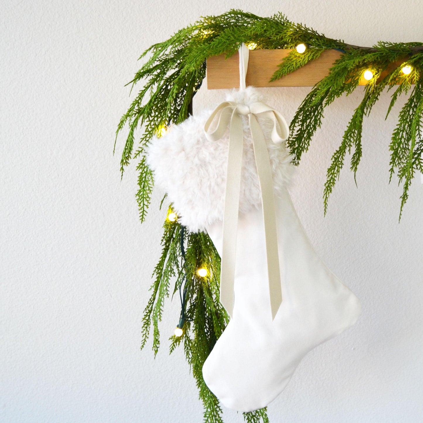 Fur Christmas Stocking- Christmas Stocking, Stocking, Dog Stocking, Kids Stocking, Children's Stocking, Ivory Faux Fur Stocking, Stockings