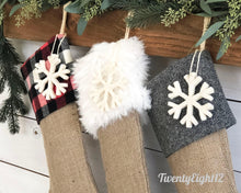 Ivory Faux Fur Burlap Stocking -  Stocking, Ivory Fur Stocking, Christmas Stocking, Children's Stocking, Kids Stocking, Burlap Stocking
