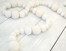 Felt Ball Garland - White