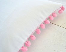 Pink Pom Pom Pillow Cover