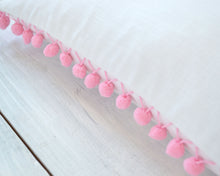 Pink Pom Pom Pillow Cover