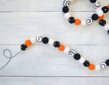 Felt Ball Garland - Halloween Black, White & Orange
