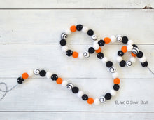Felt Ball Garland - Halloween Black, White & Orange