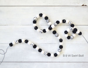 Felt Ball Garland - Halloween Swirl
