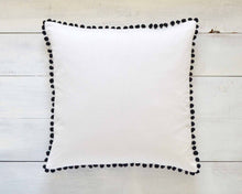 Black Pom Pom Pillow Cover