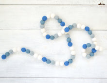 Felt Ball Garland - Blue & White