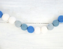 Felt Ball Garland - Blue & White